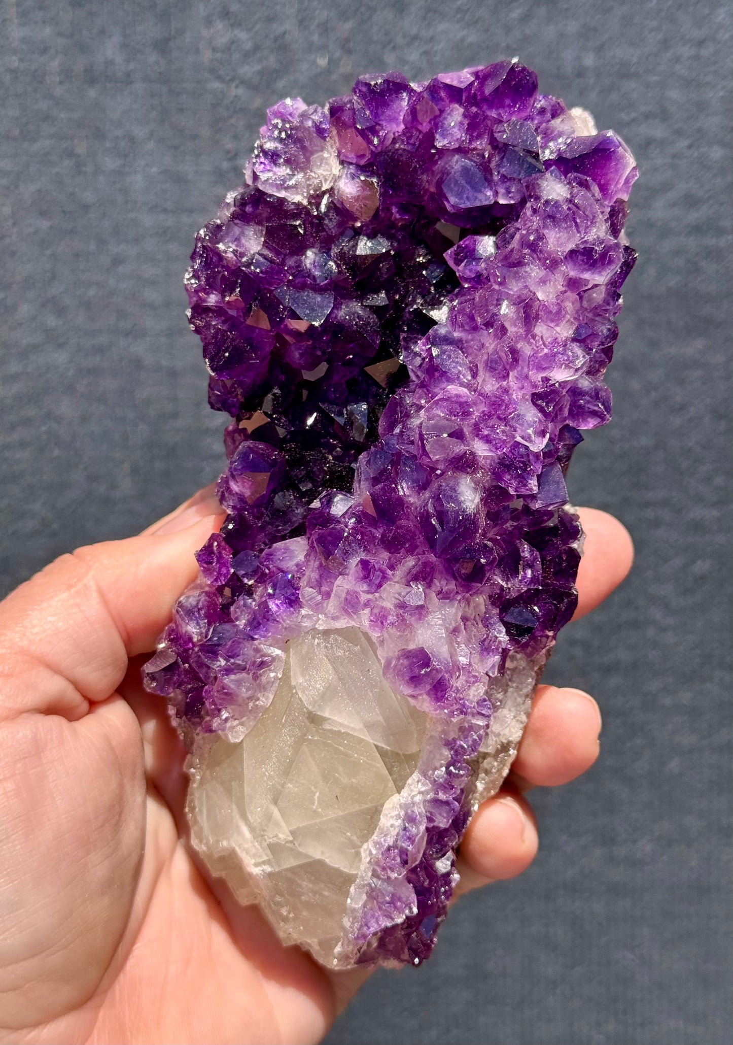 Uruguayan Amethyst with Calcite Formation