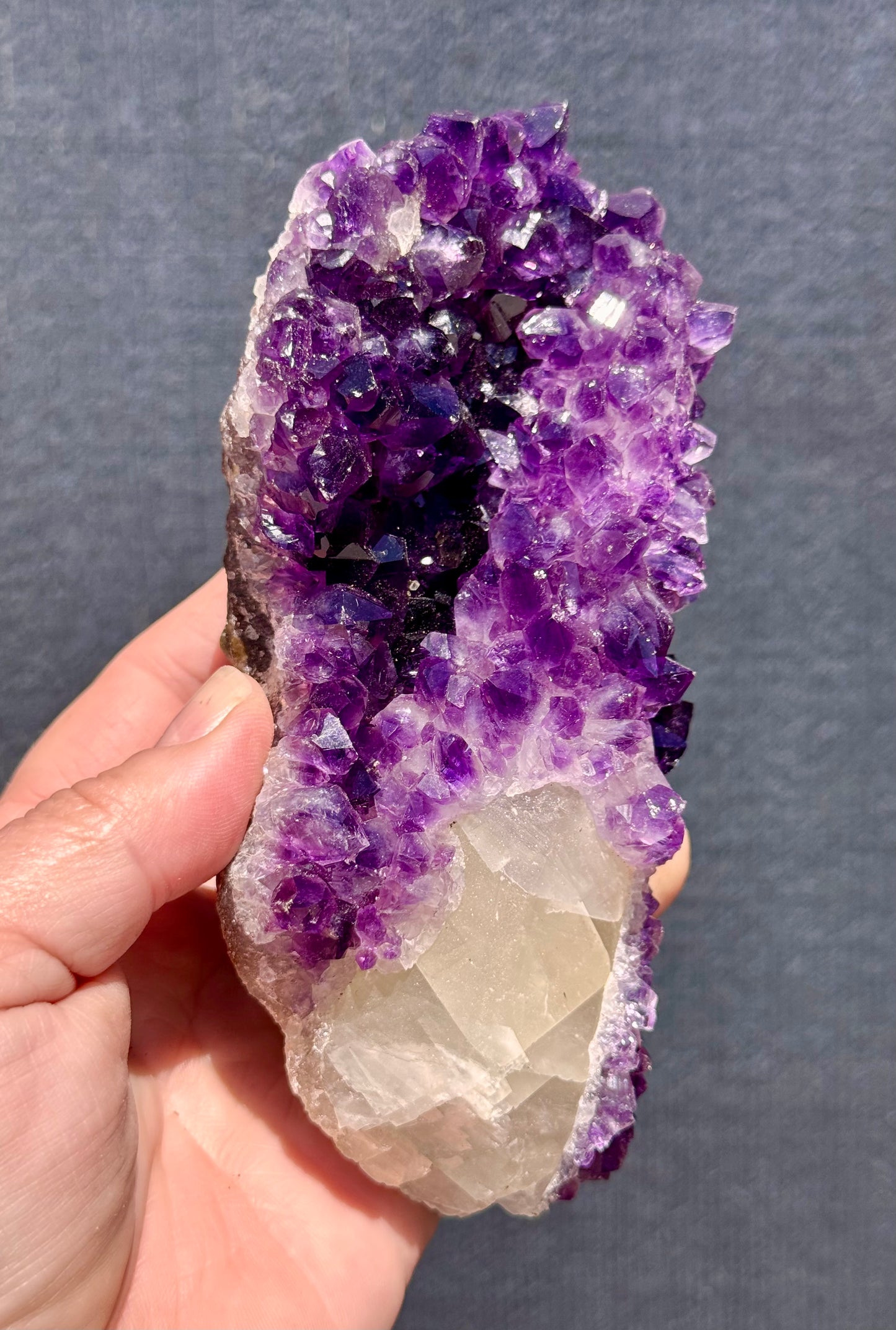 Uruguayan Amethyst with Calcite Formation