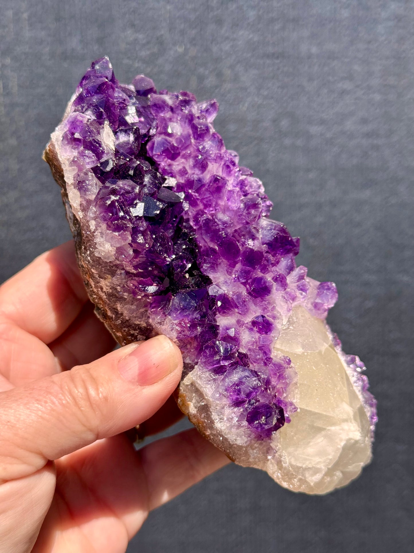 Uruguayan Amethyst with Calcite Formation