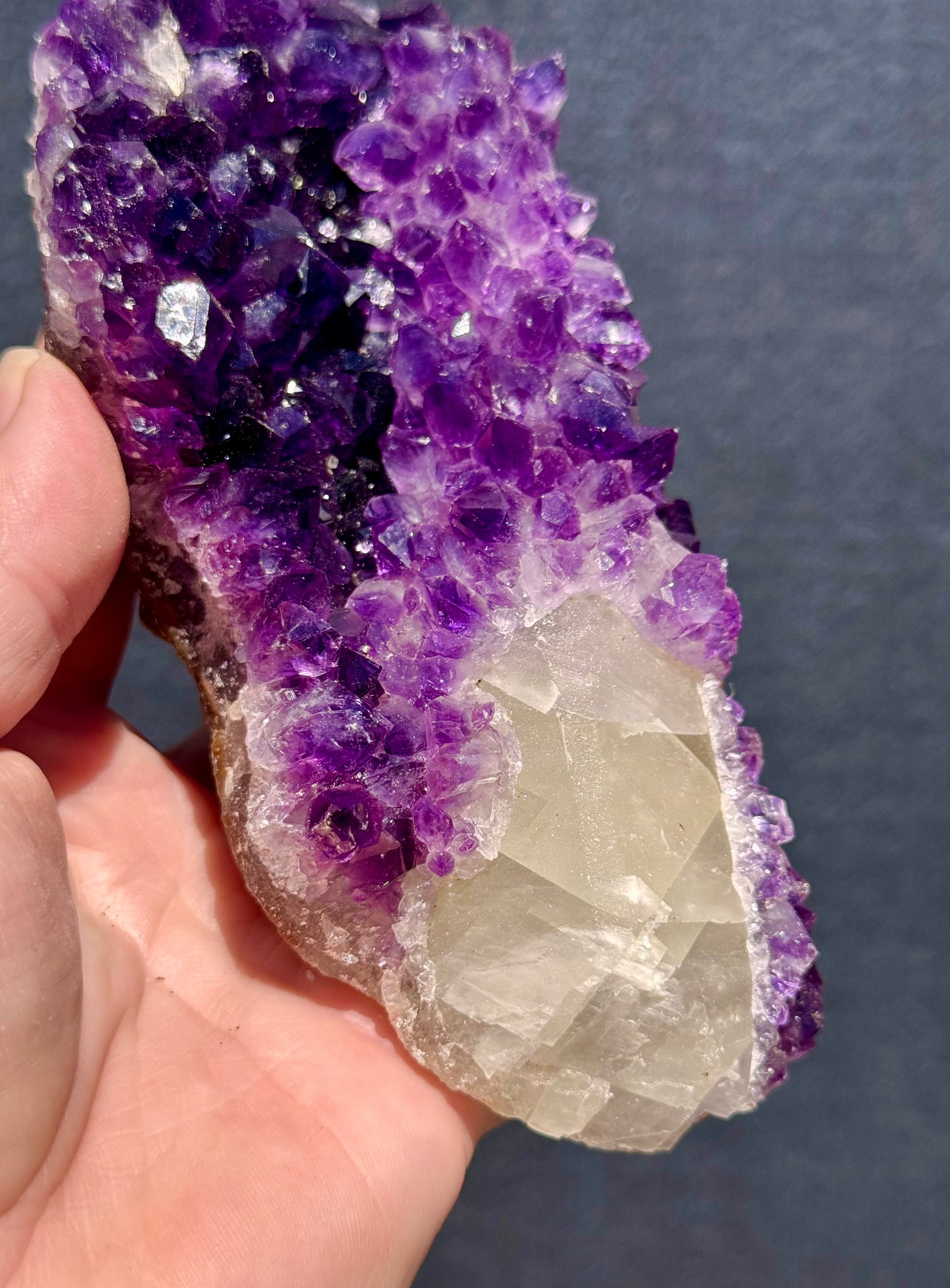 Uruguayan Amethyst with Calcite Formation