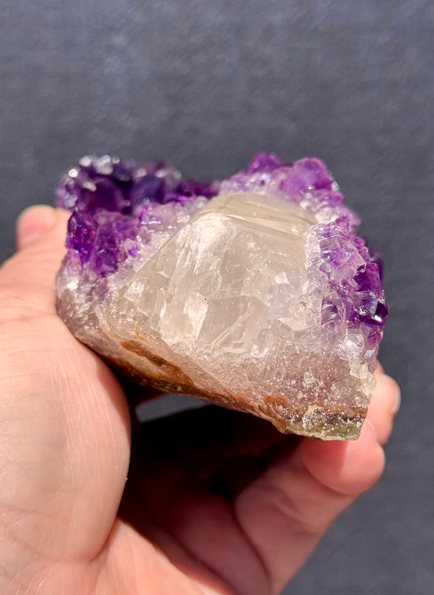 Uruguayan Amethyst with Calcite Formation