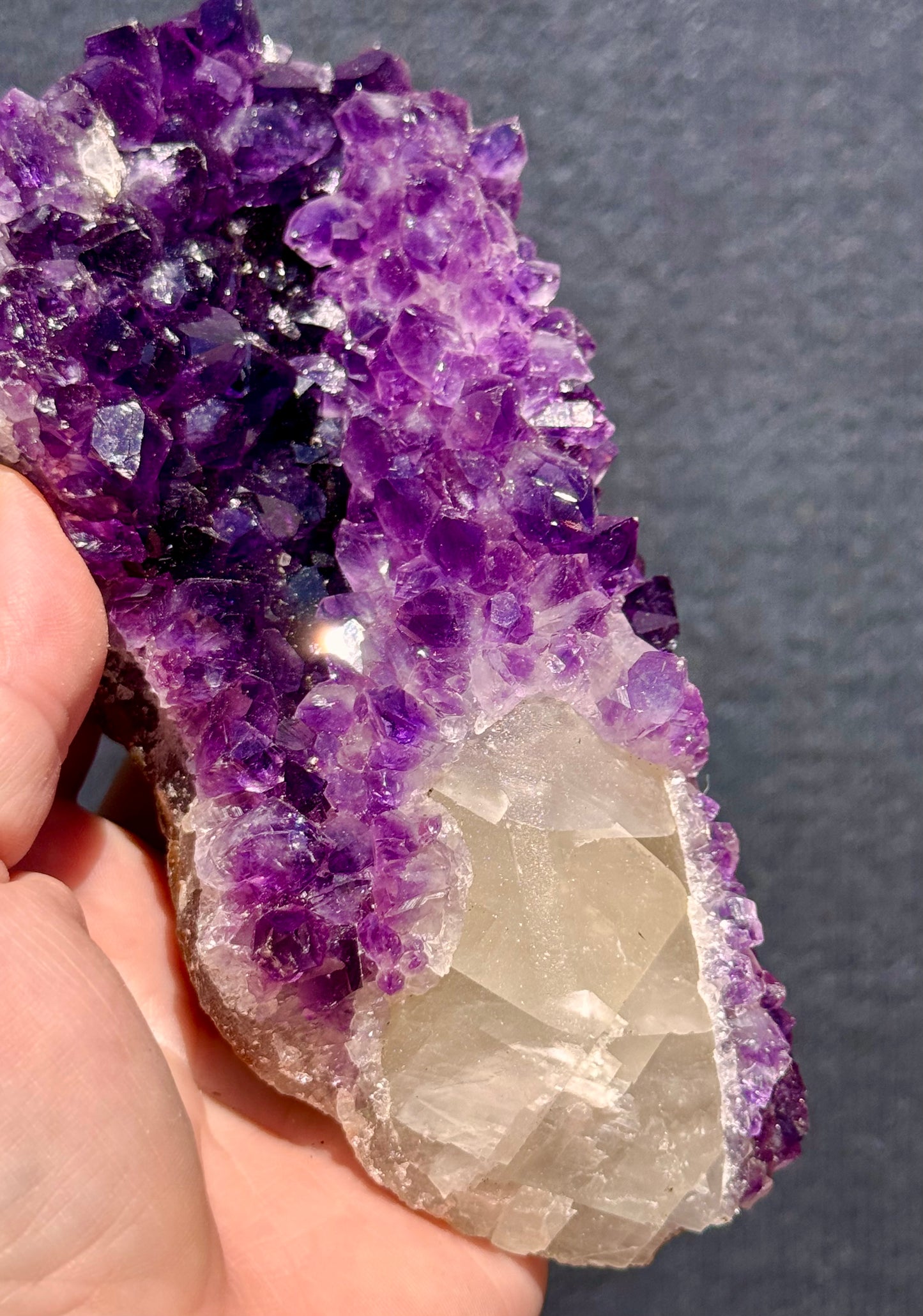 Uruguayan Amethyst with Calcite Formation