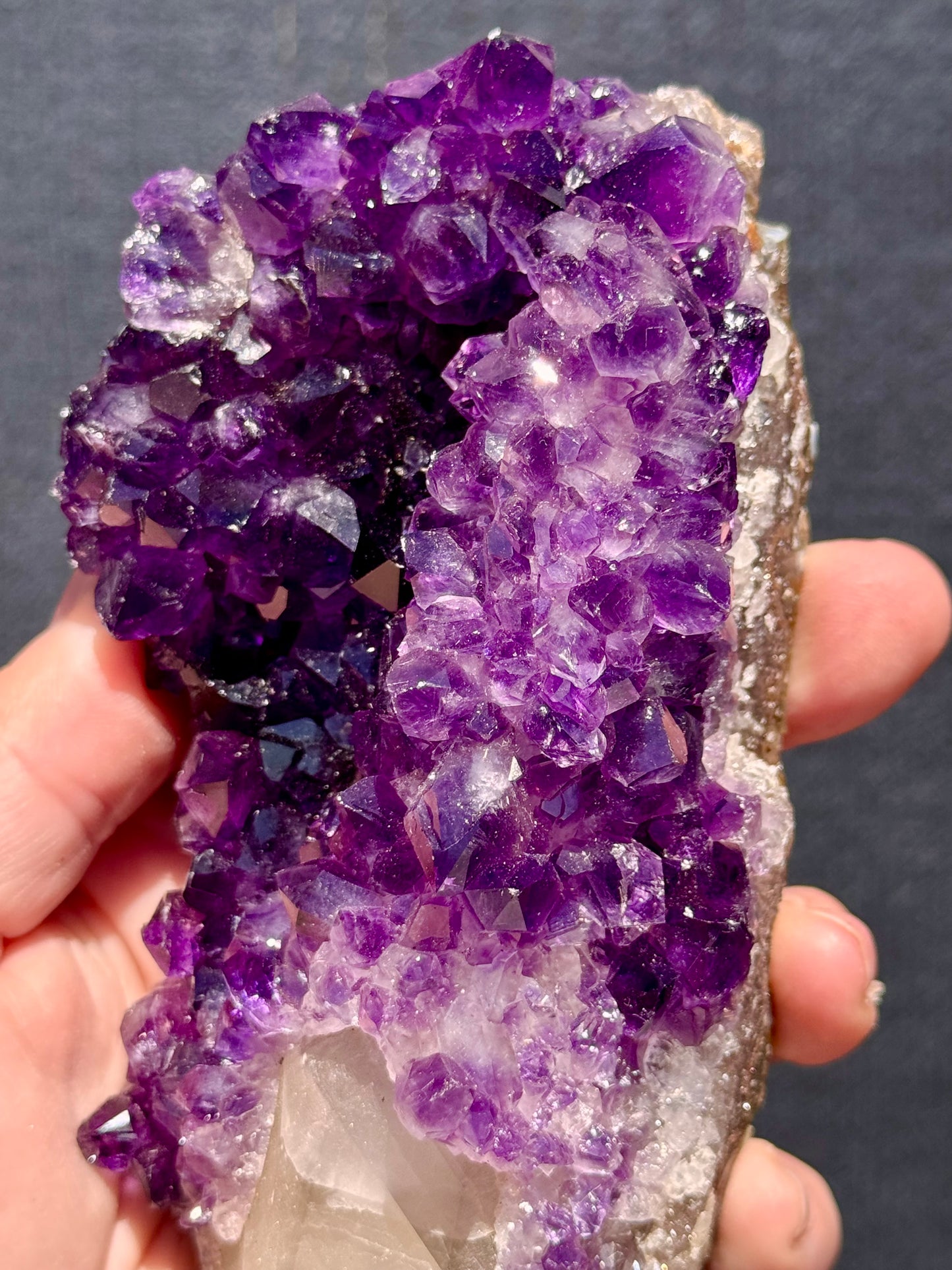 Uruguayan Amethyst with Calcite Formation