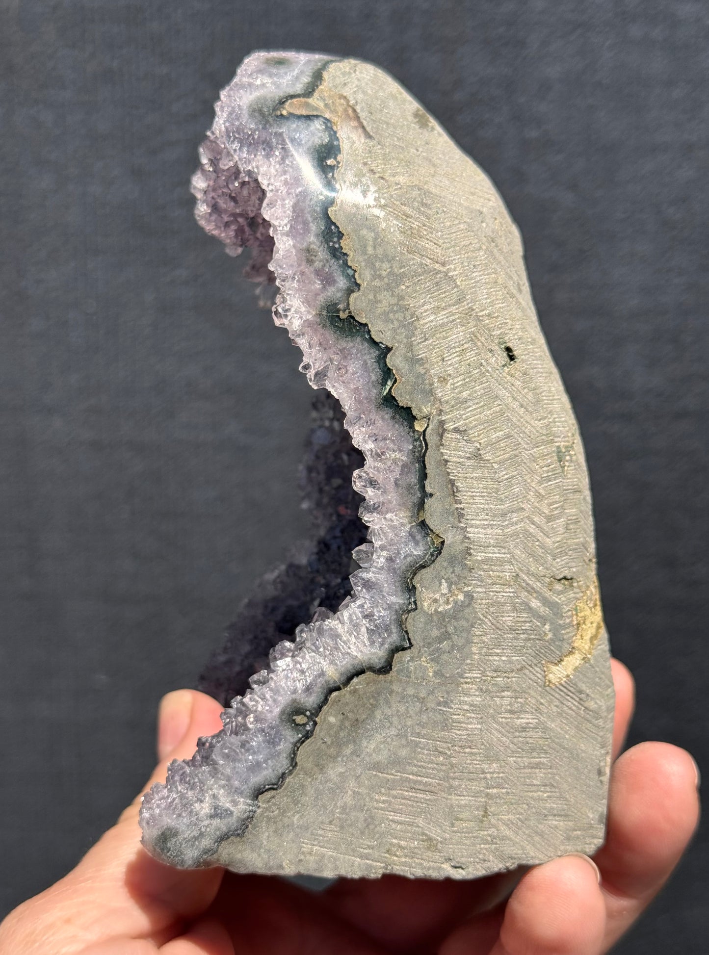 Lilac Amethyst Cluster Cut base with Stalactites 8