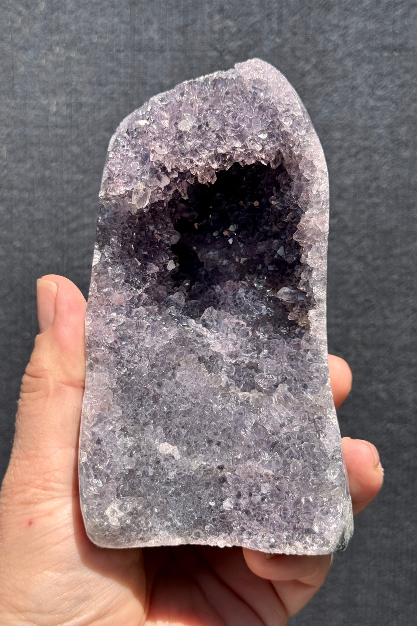 Lilac Amethyst Cluster Cut base with Stalactites 8