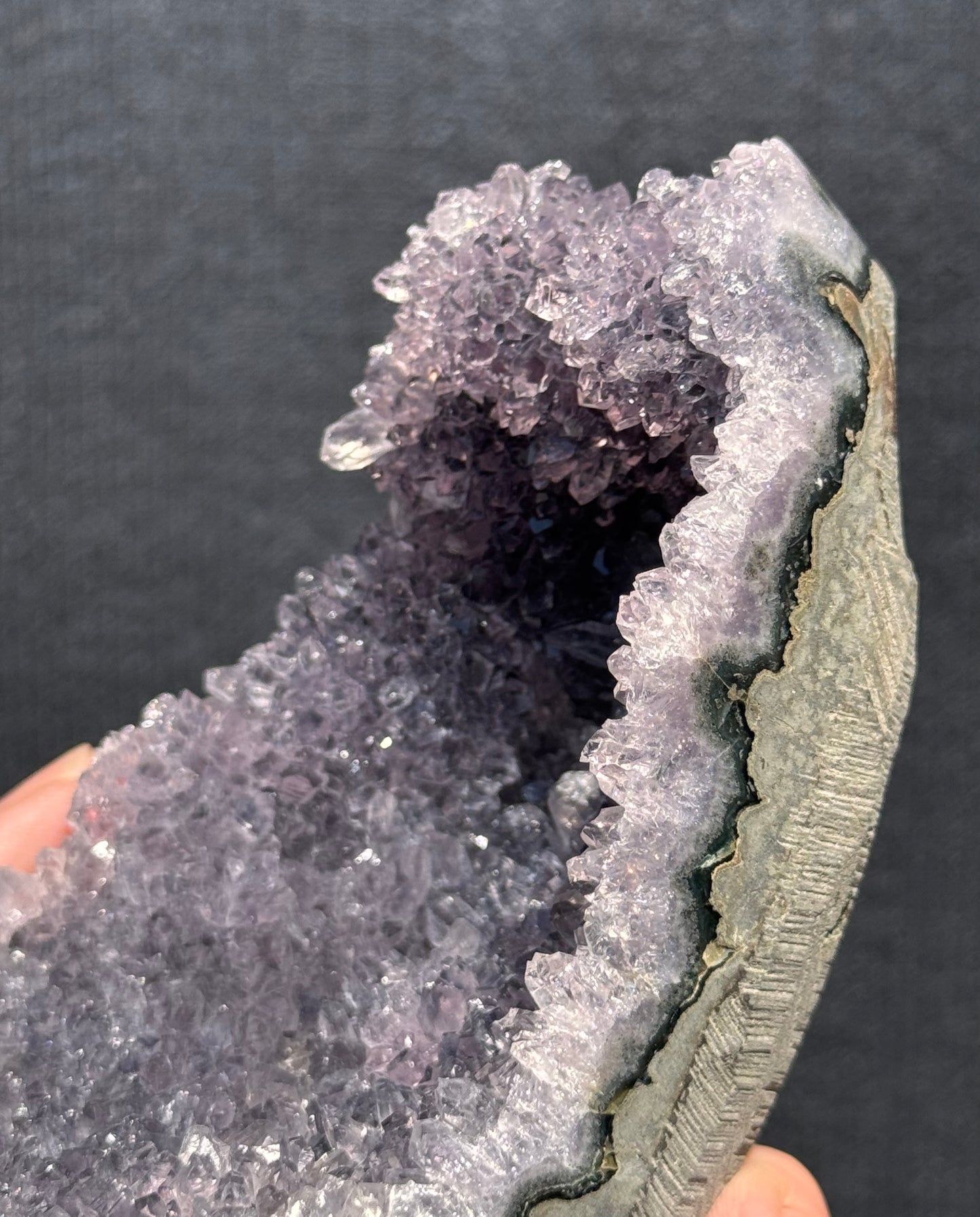 Lilac Amethyst Cluster Cut base with Stalactites 8