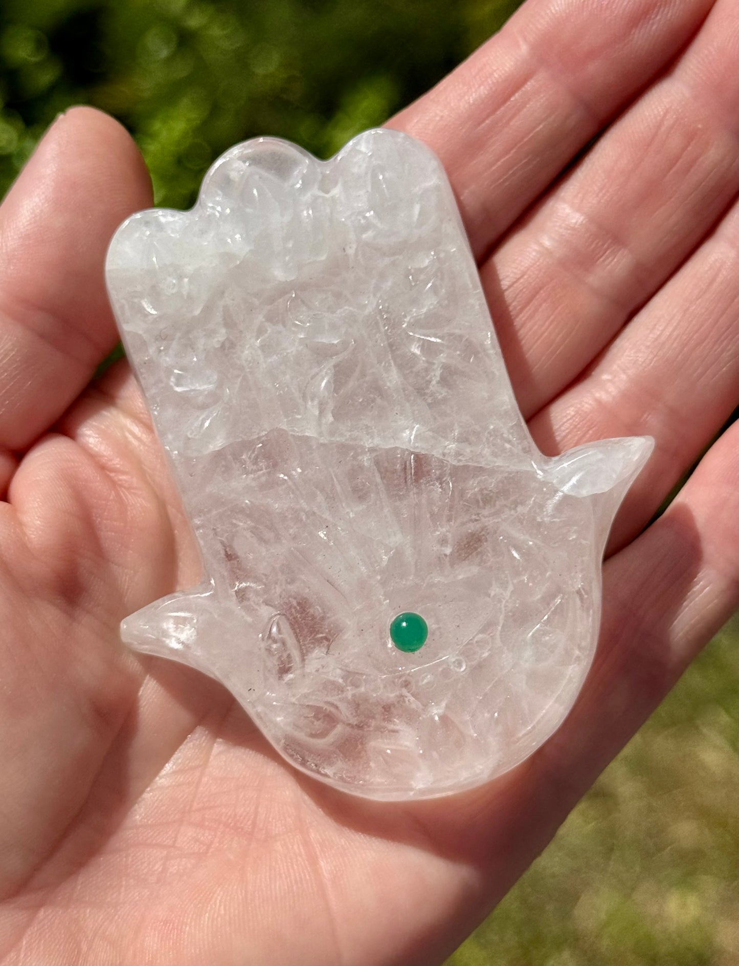 Clear Quartz Hamsa