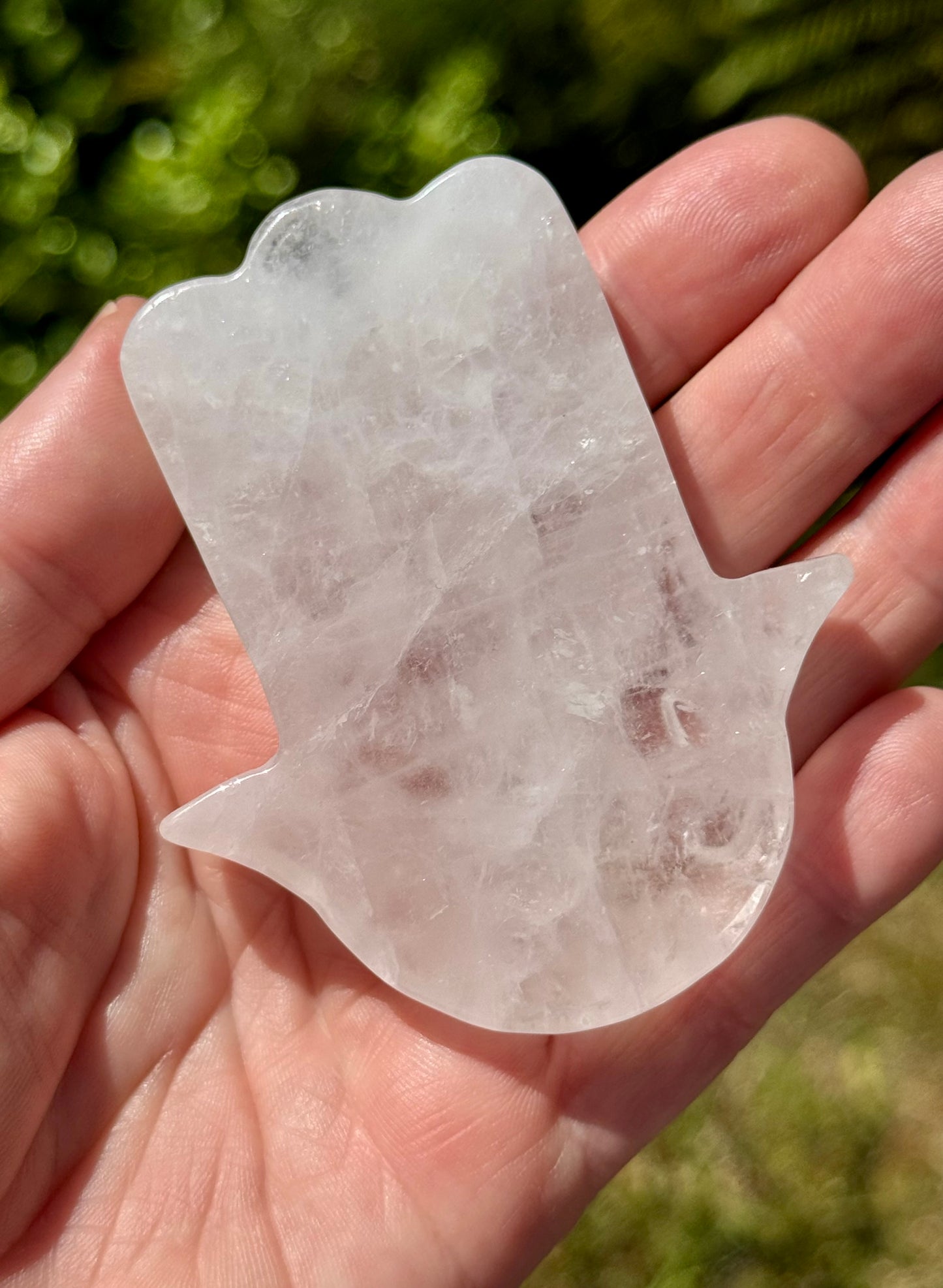 Clear Quartz Hamsa