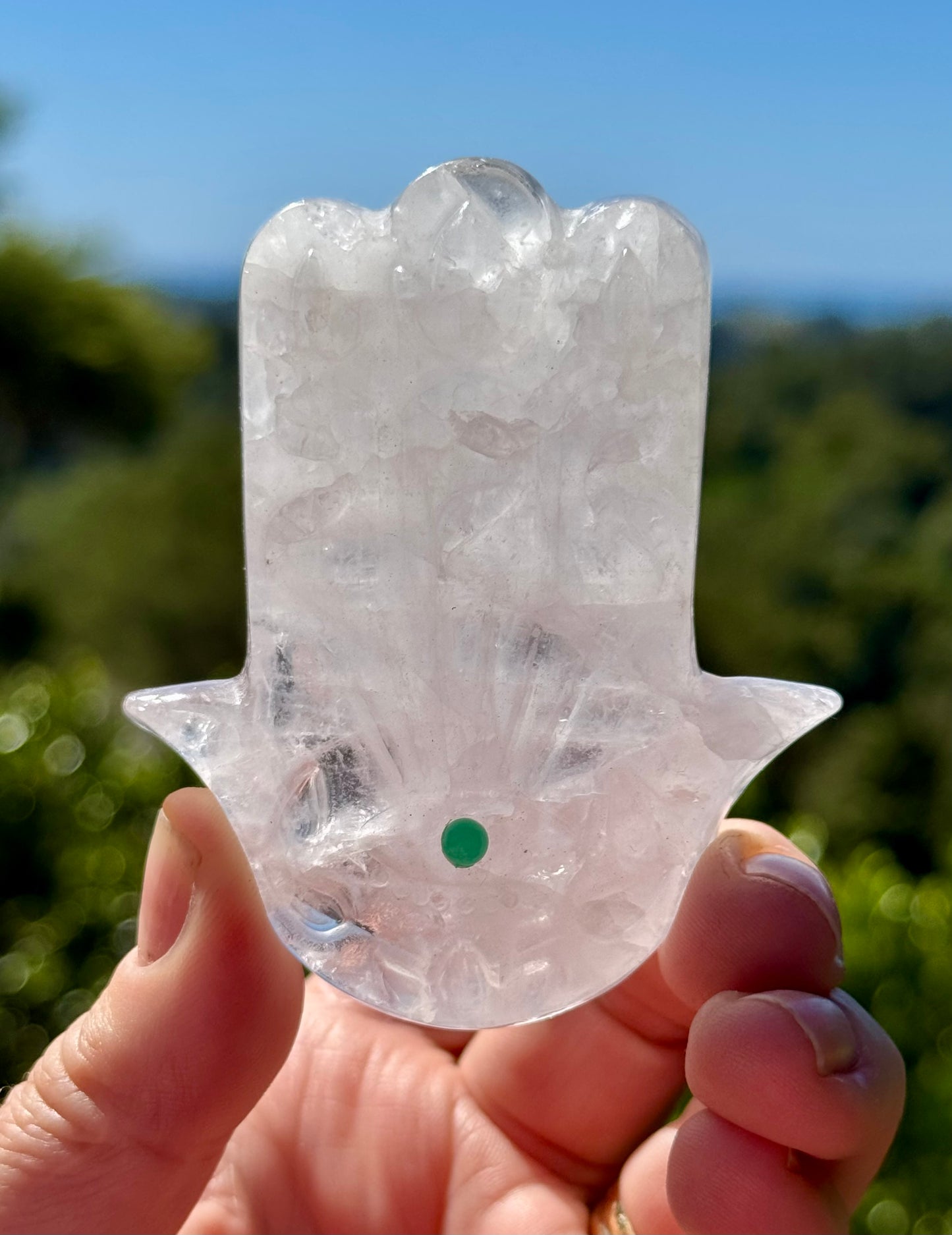 Clear Quartz Hamsa