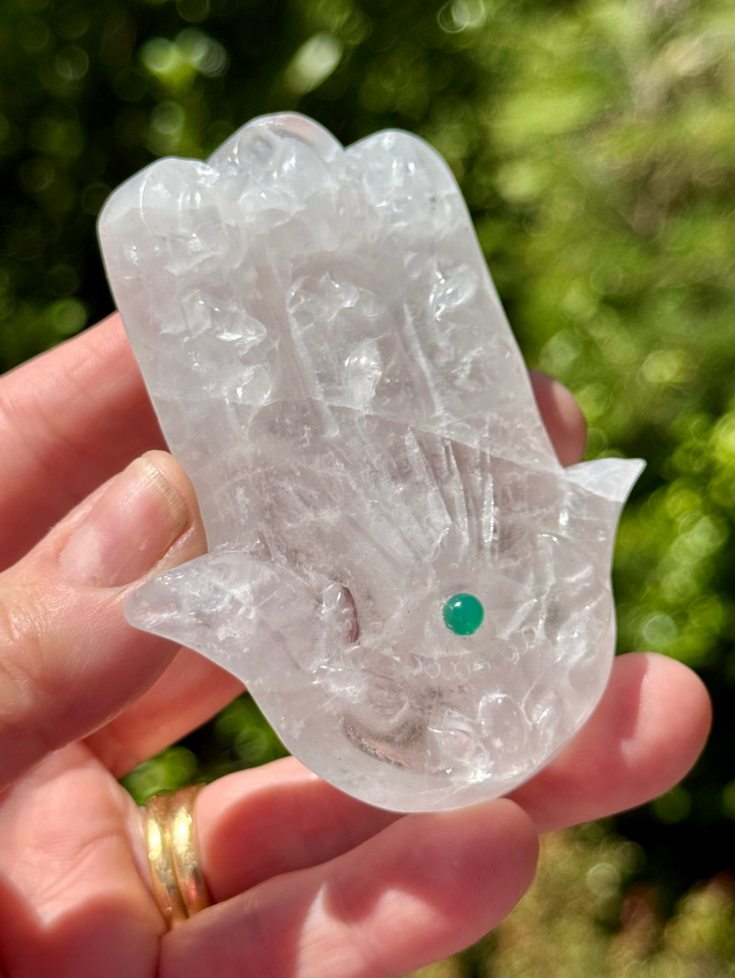 Clear Quartz Hamsa