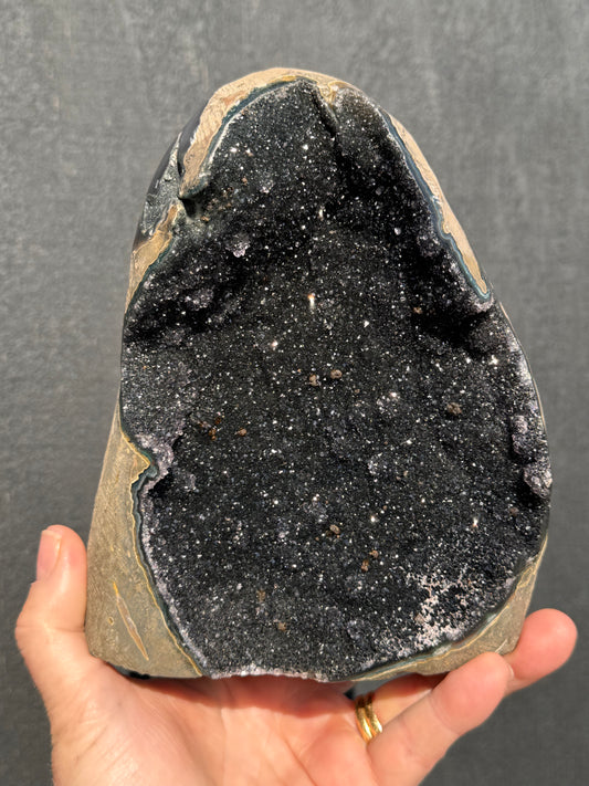 Black Amethyst cut base Cave 10