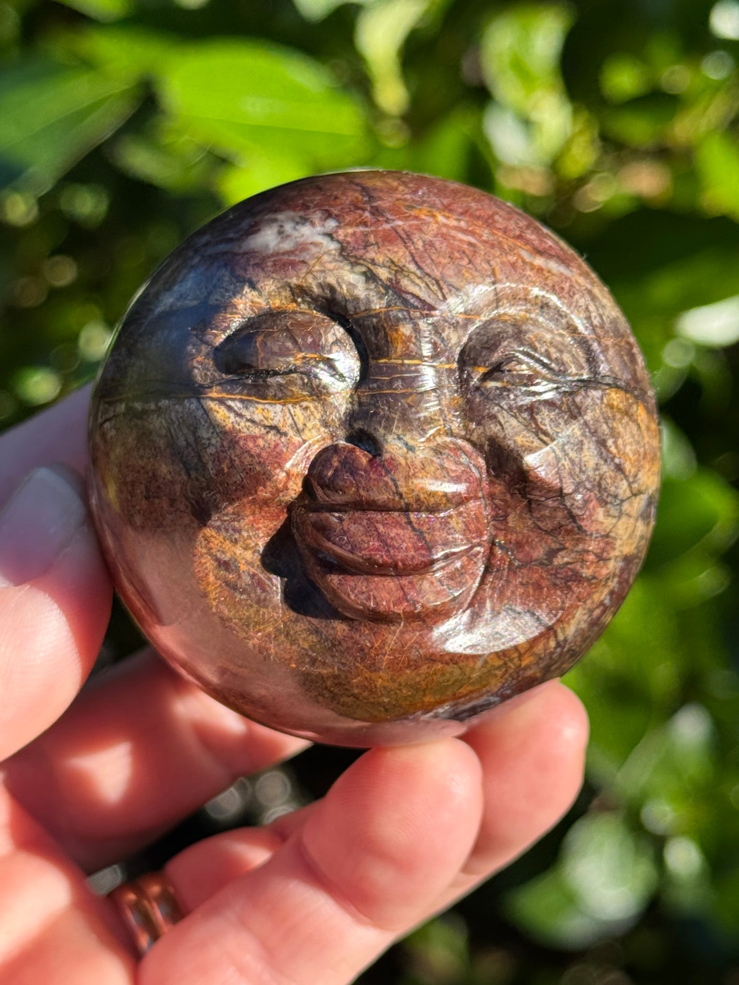 Cherry Creek Jasper Sphere, Happy Face