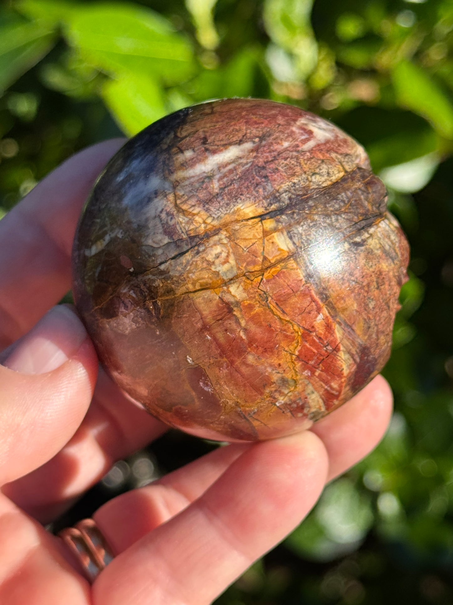 Cherry Creek Jasper Sphere, Happy Face