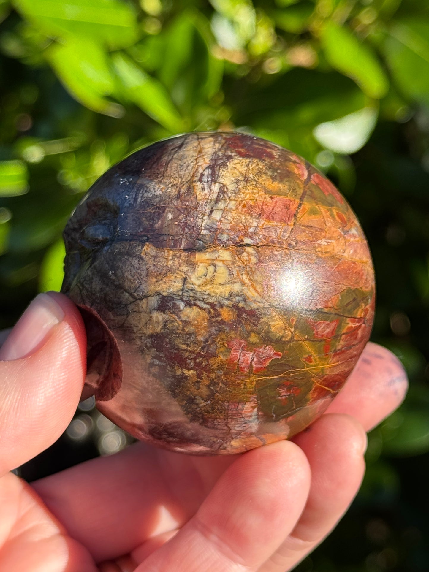 Cherry Creek Jasper Sphere, Happy Face