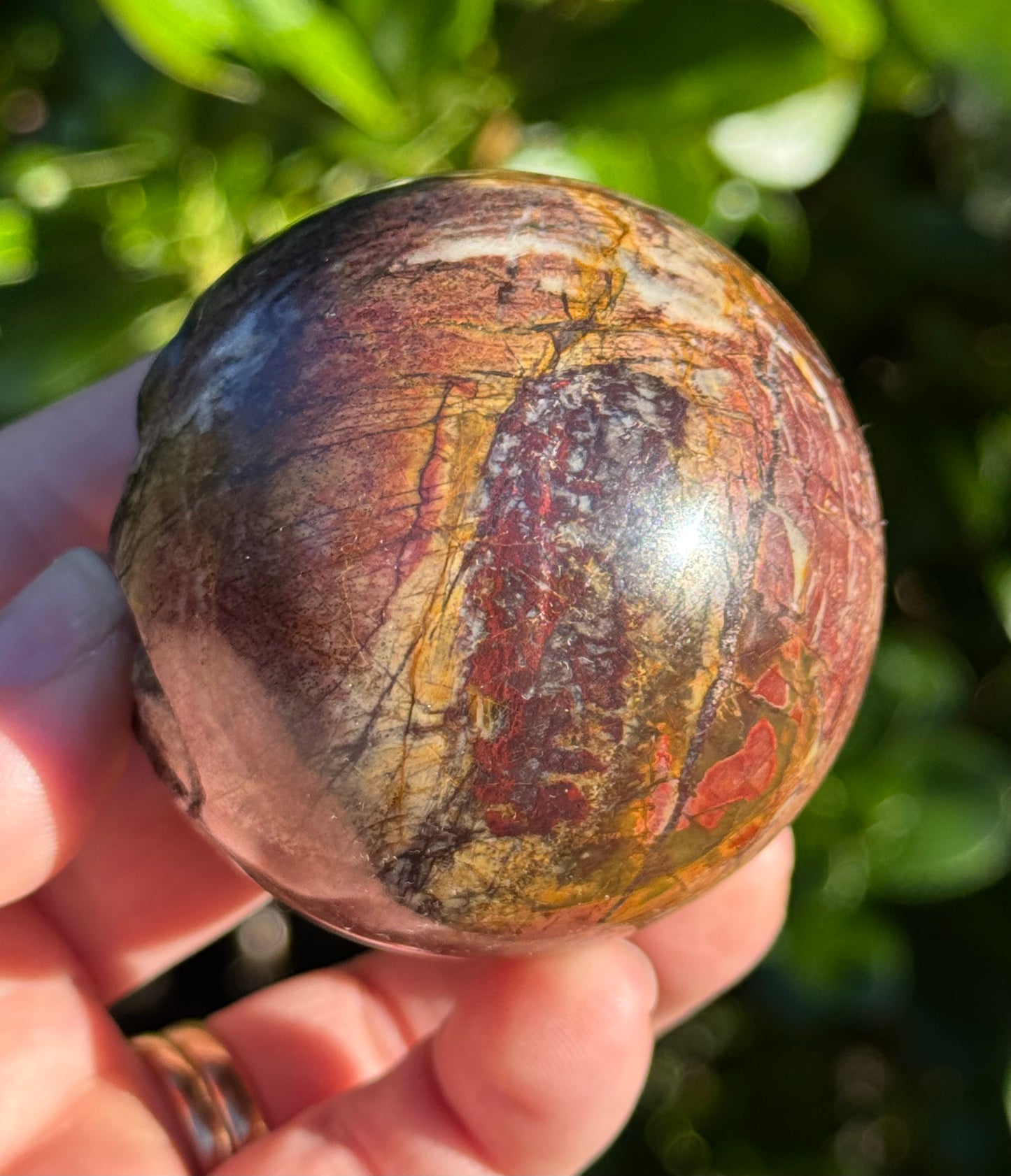 Cherry Creek Jasper Sphere, Happy Face