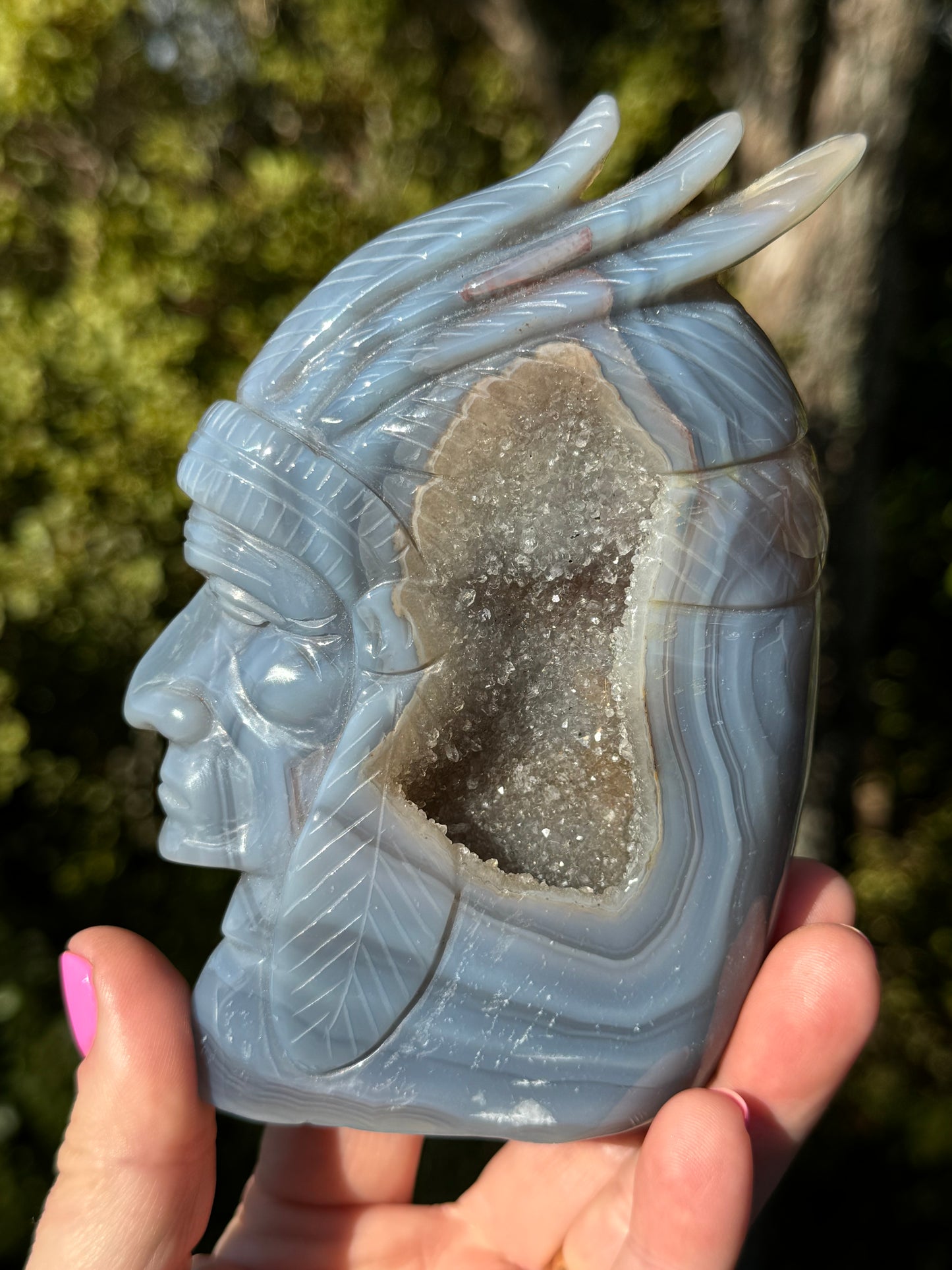 Agate Indigenous American Head