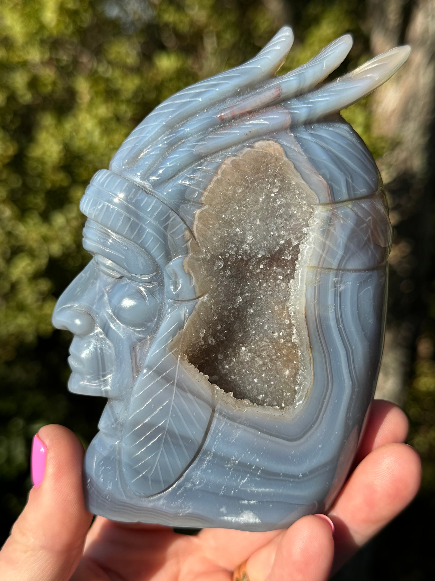 Agate Indigenous American Head