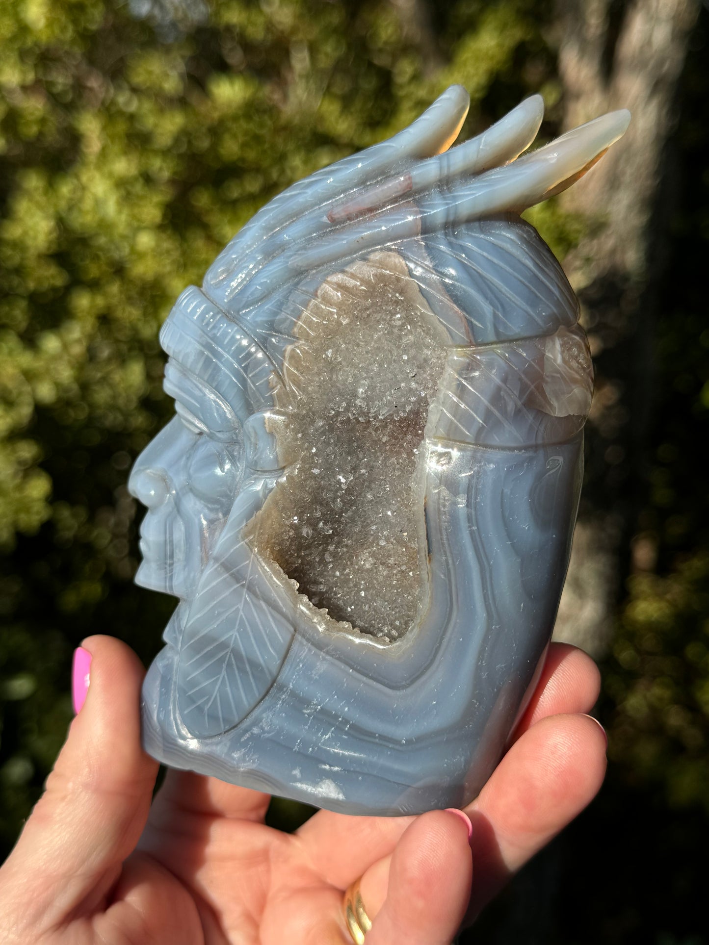 Agate Indigenous American Head