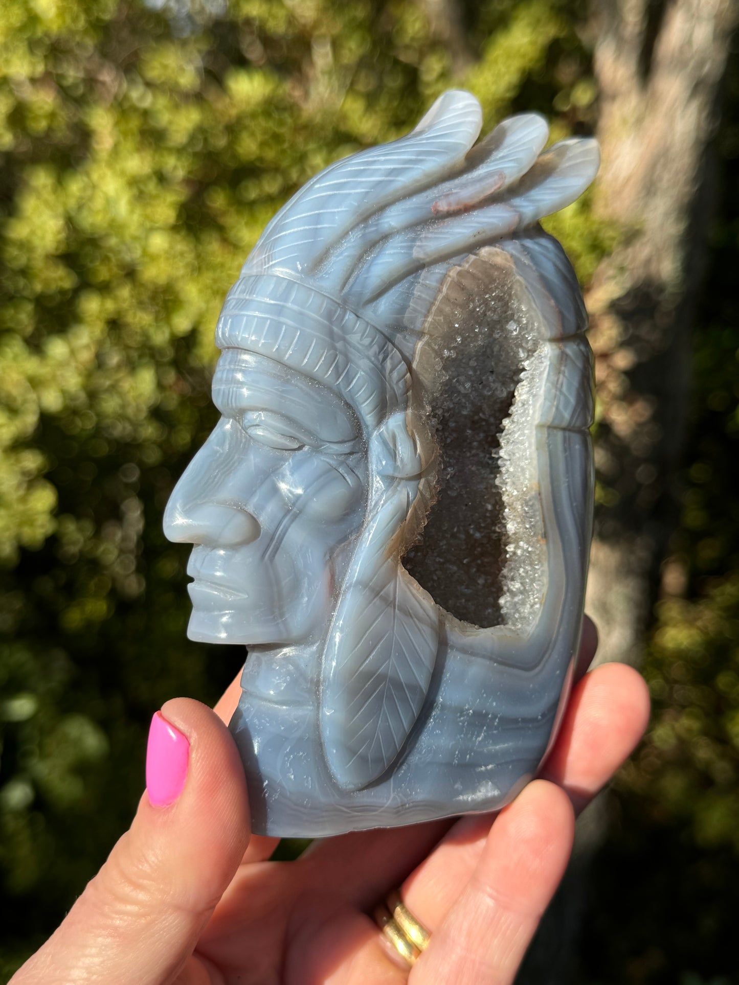 Agate Indigenous American Head