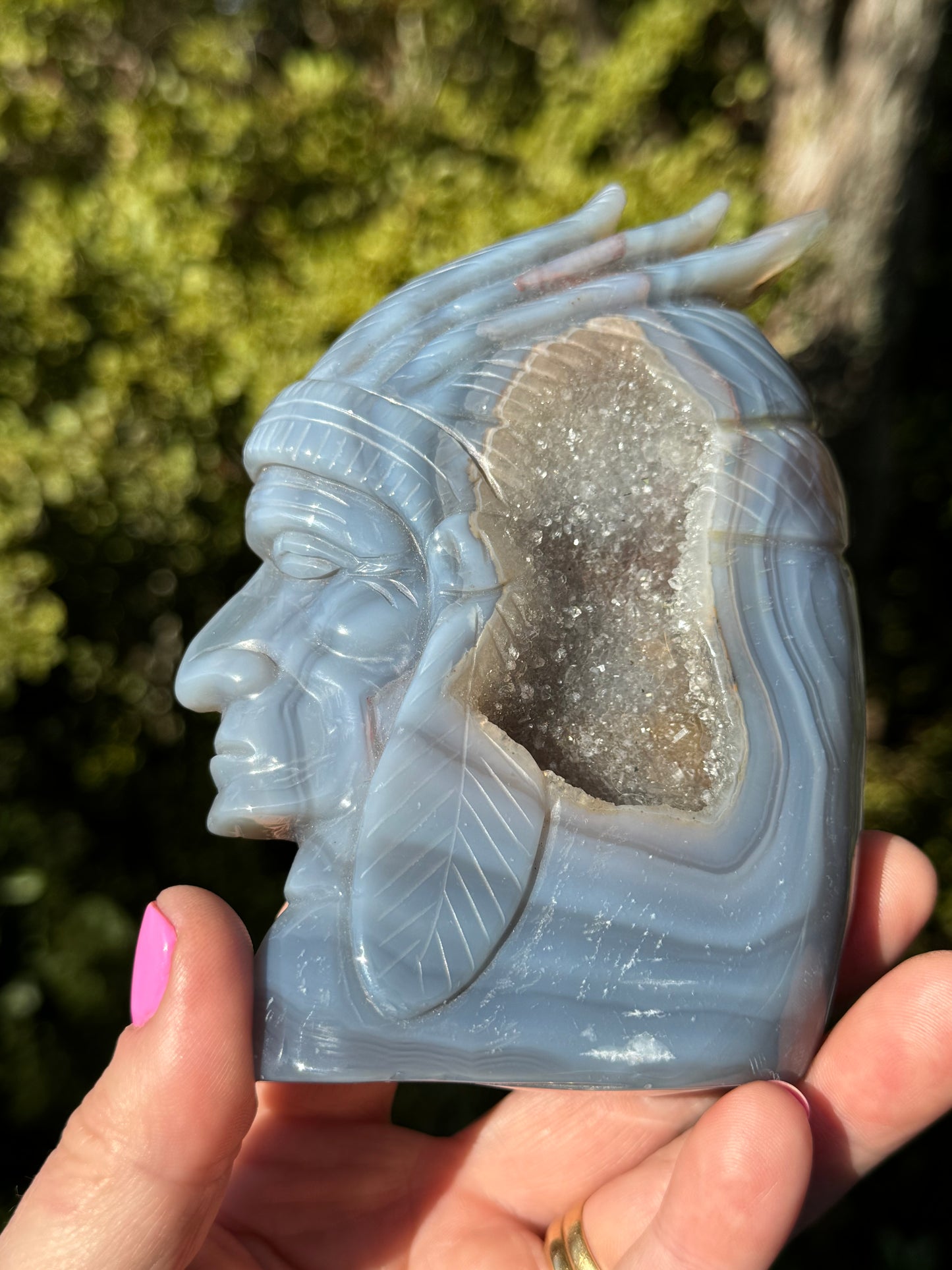 Agate Indigenous American Head