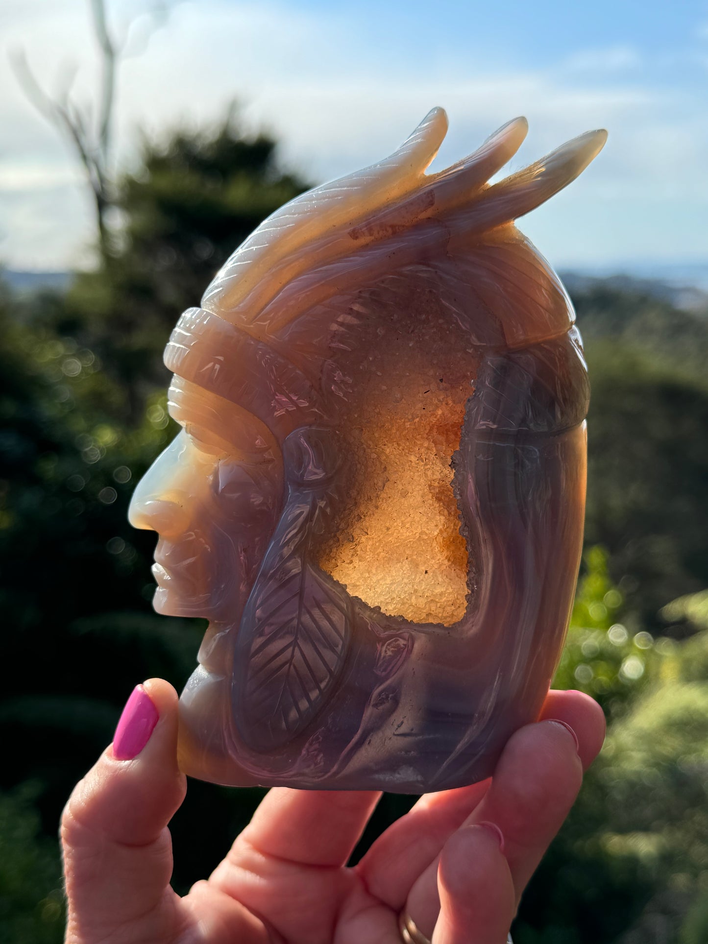 Agate Indigenous American Head