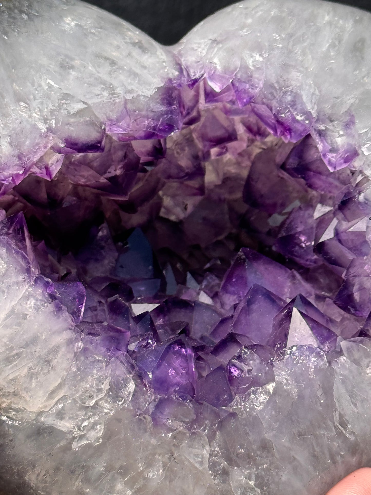 Uruguay Amethyst Geode in Quartz Heart