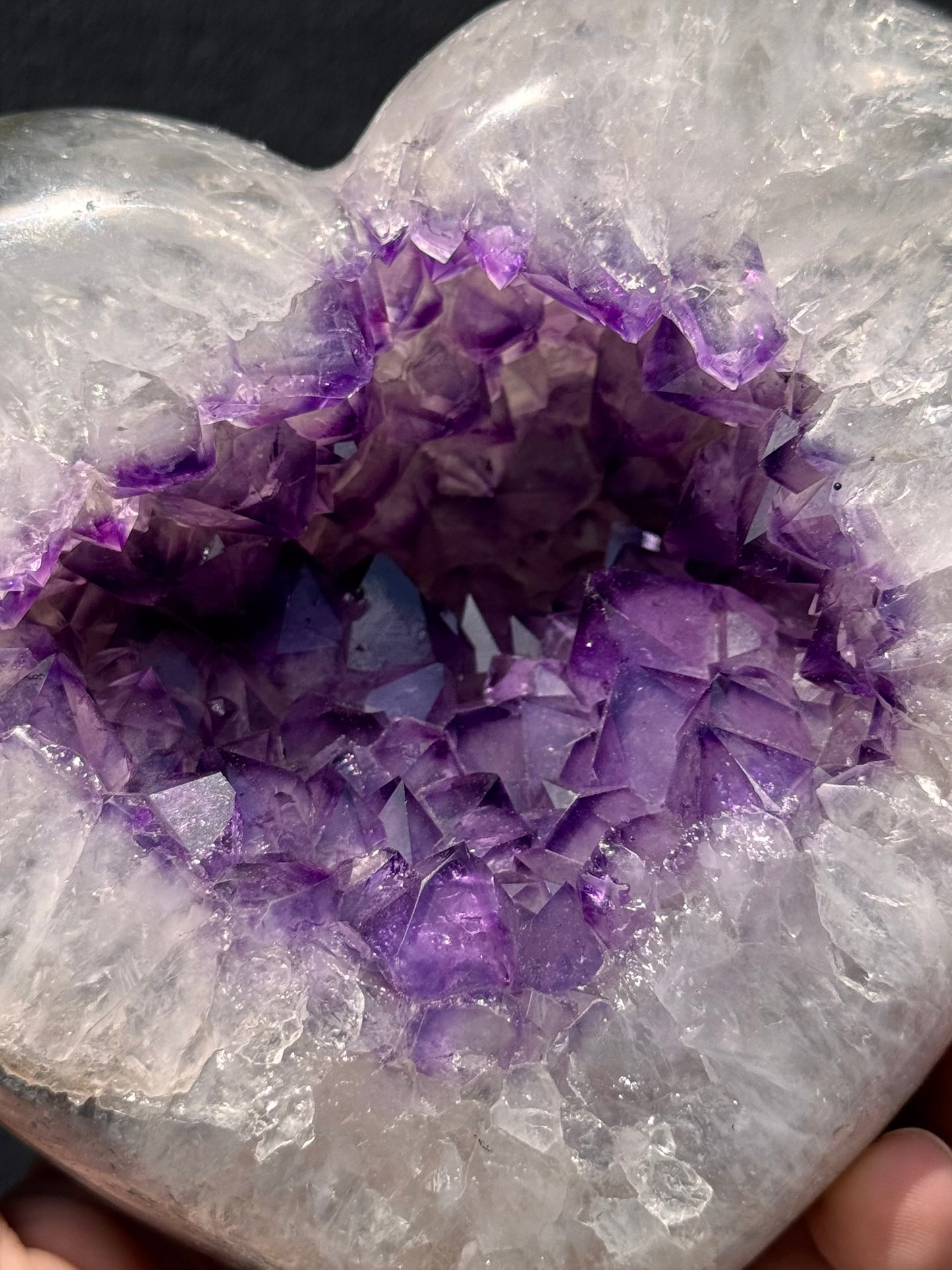 Uruguay Amethyst Geode in Quartz Heart