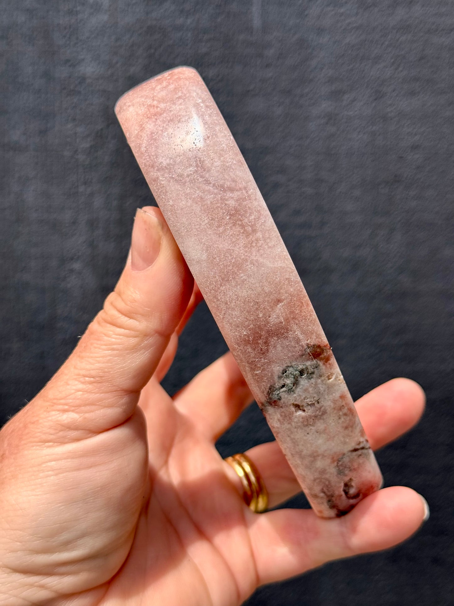 Pink Amethyst carved Heart - Rare Druze Pockets