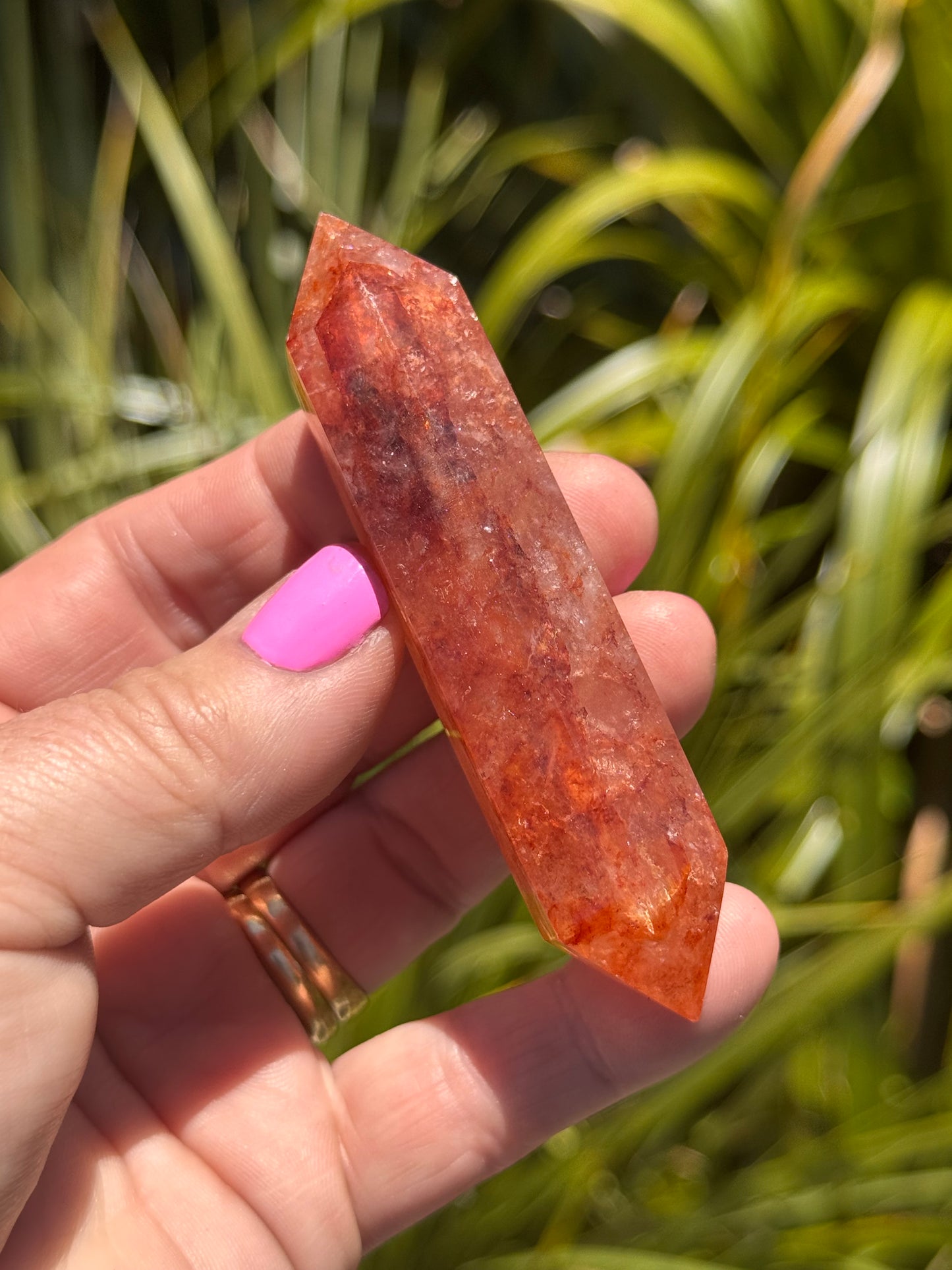 Red Fire Quartz Double Terminated Point