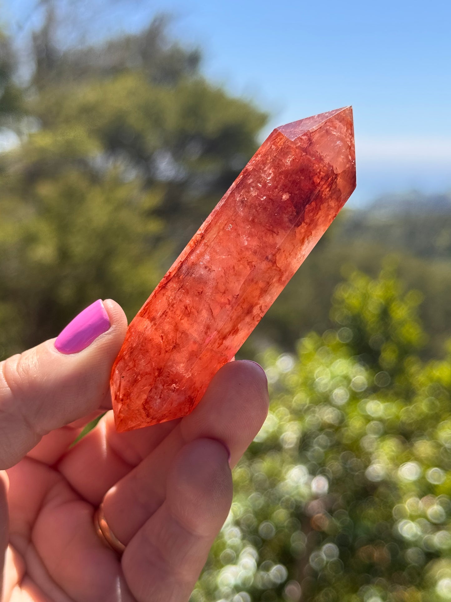 Red Fire Quartz Double Terminated Point