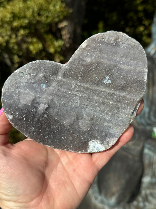 Grey Amethyst Druzy Heart