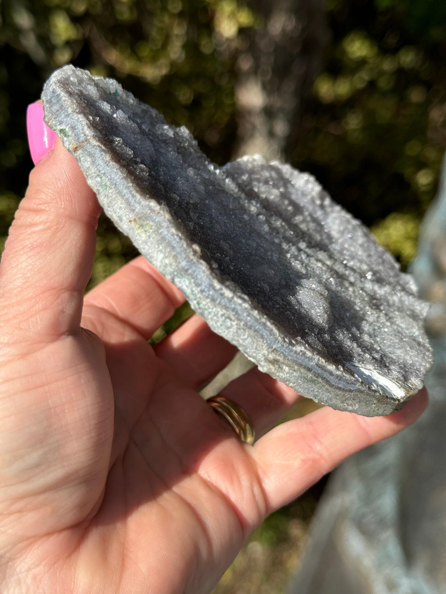 Grey Amethyst Druzy Heart