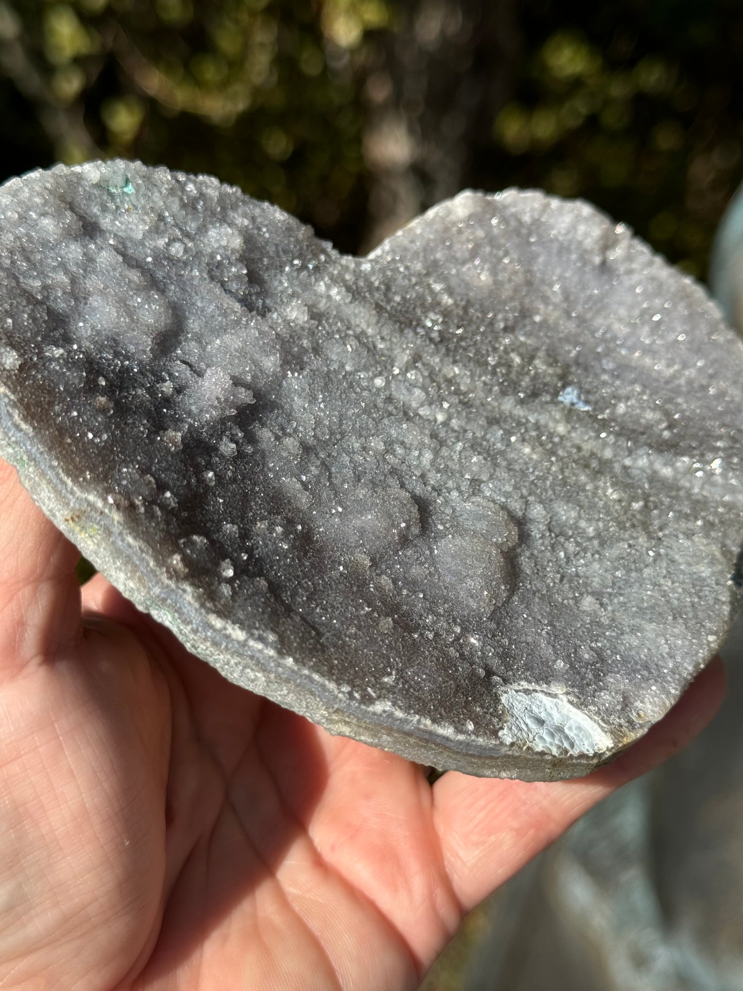 Grey Amethyst Druzy Heart