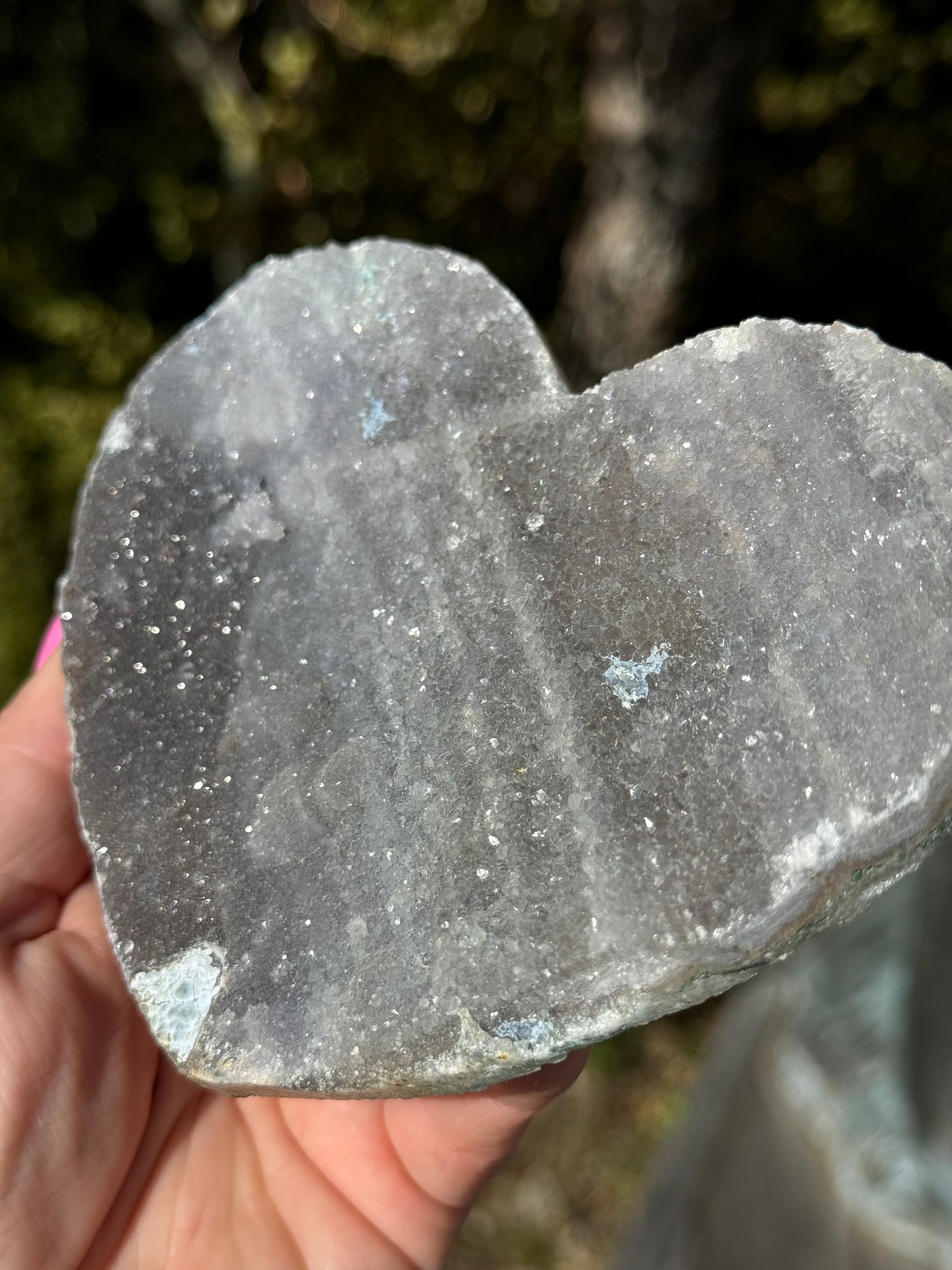 Grey Amethyst Druzy Heart