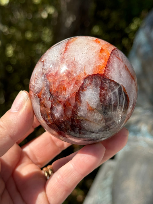 Red Hematoid Quartz or Fire Quartz Sphere