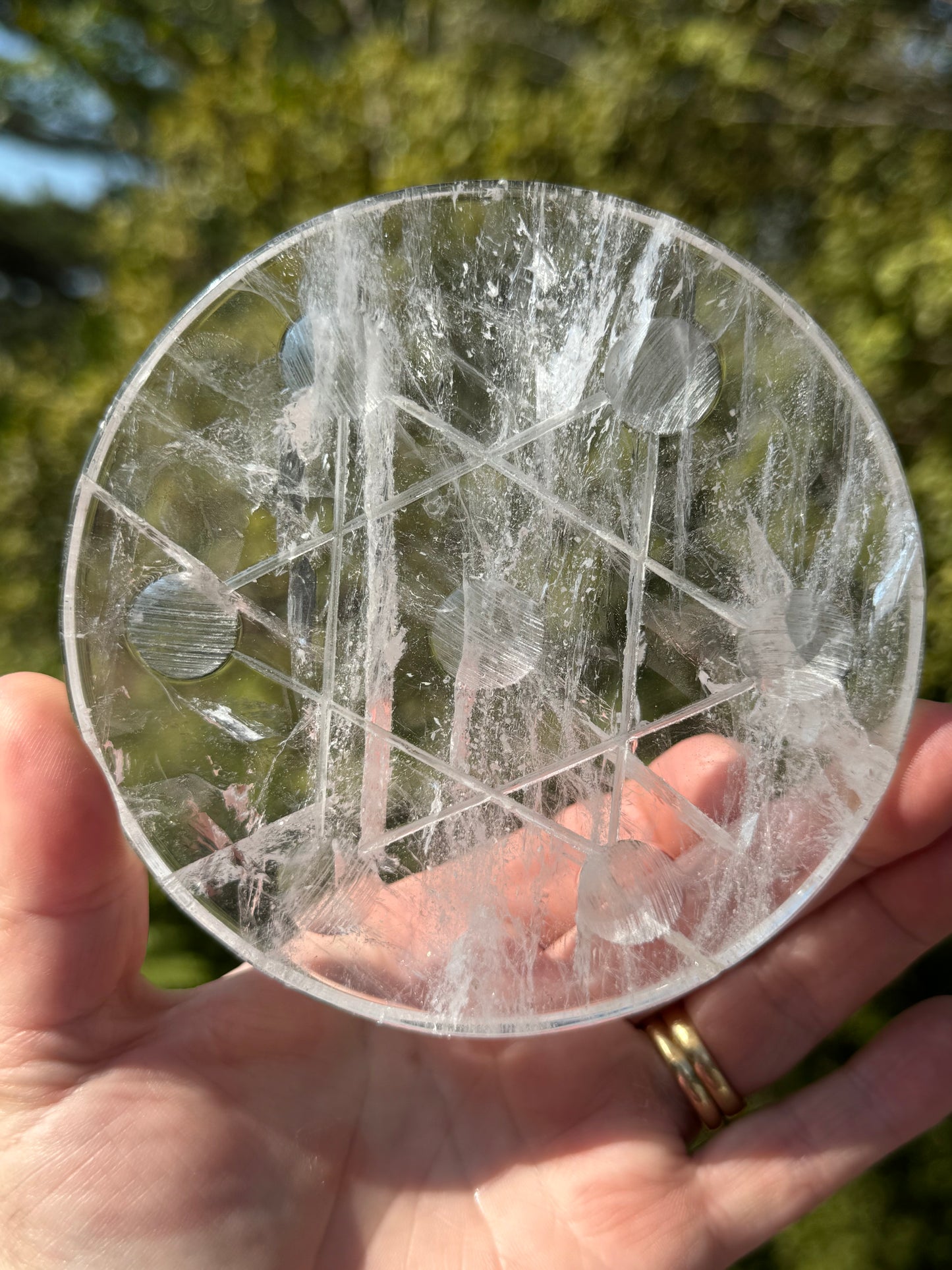 Clear Quartz Grid Plate