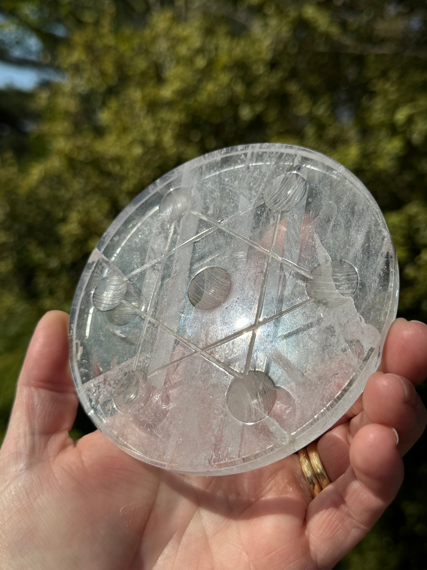 Clear Quartz Grid Plate