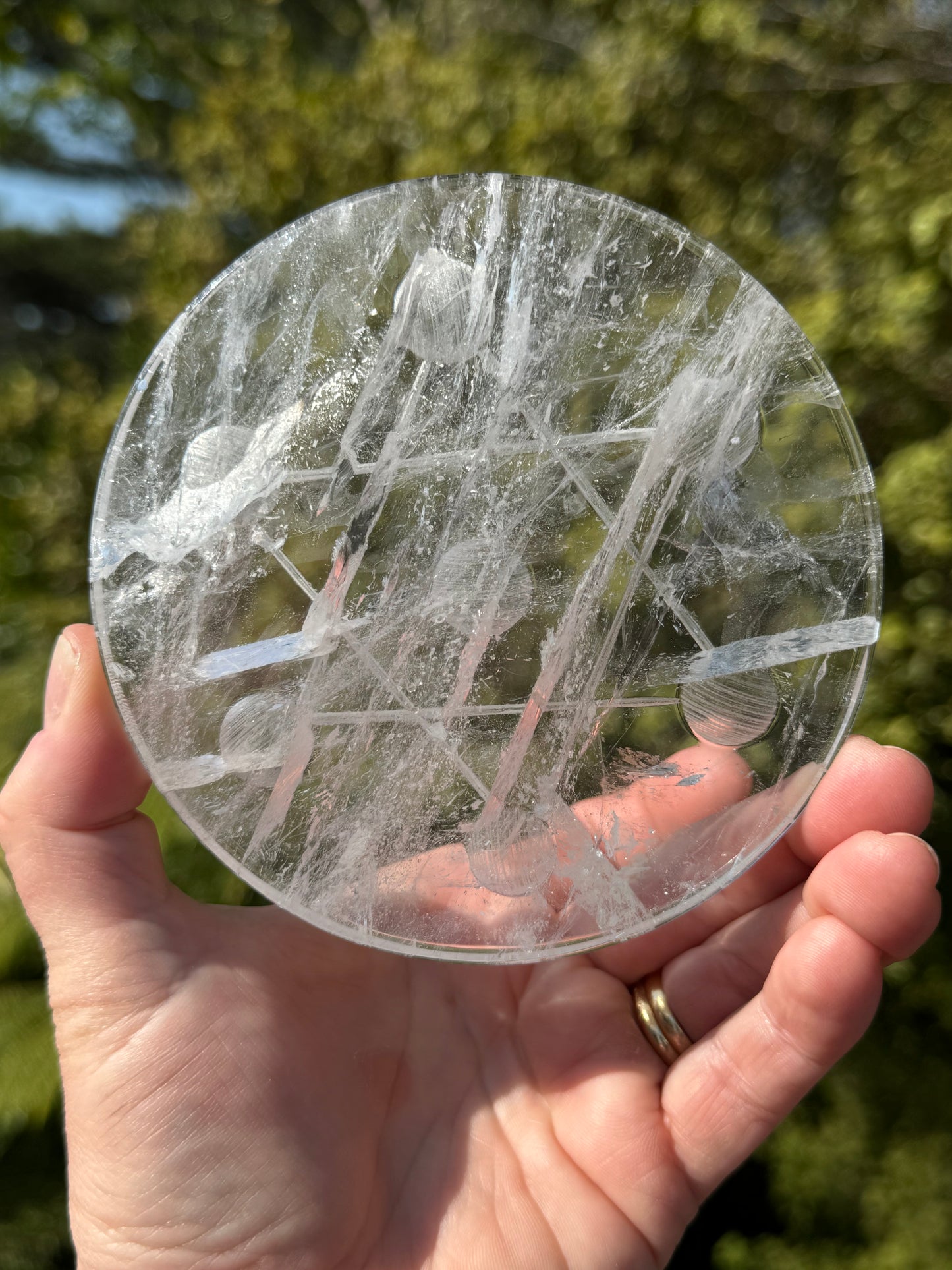 Clear Quartz Grid Plate