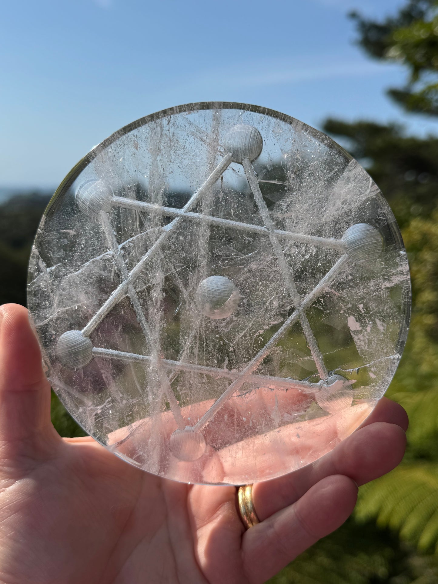 Clear Quartz Grid Plate