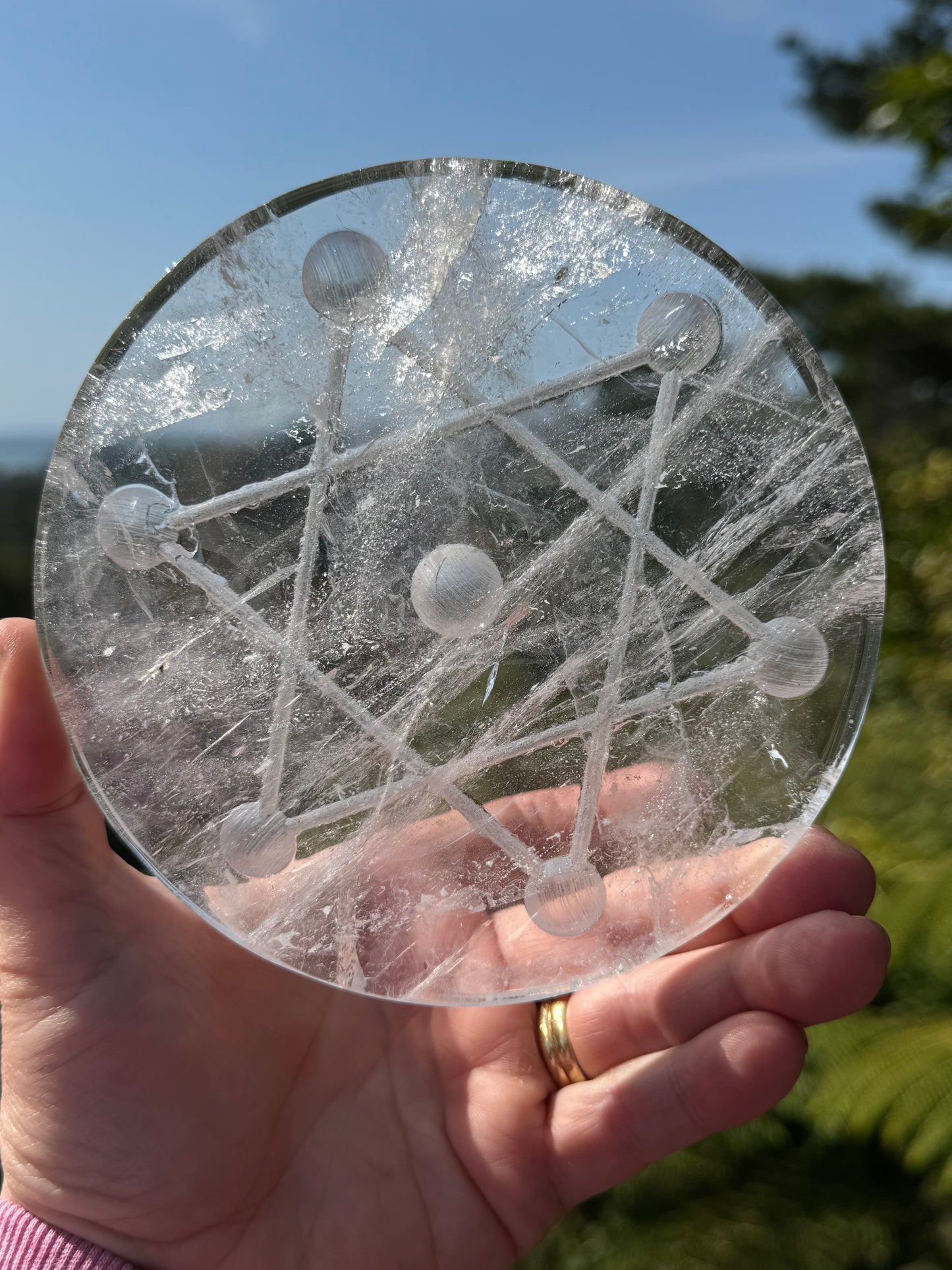 Clear Quartz Grid Plate