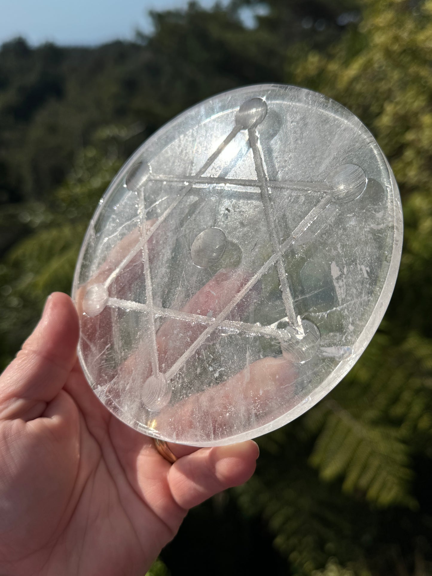 Clear Quartz Grid Plate