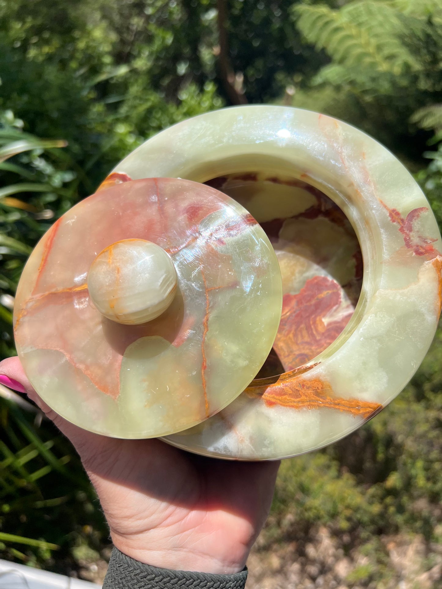 Green Onyx Bowl with Lid