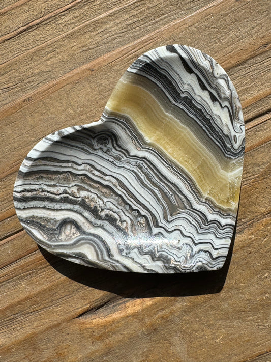 Zebra Calcite Heart Bowl D