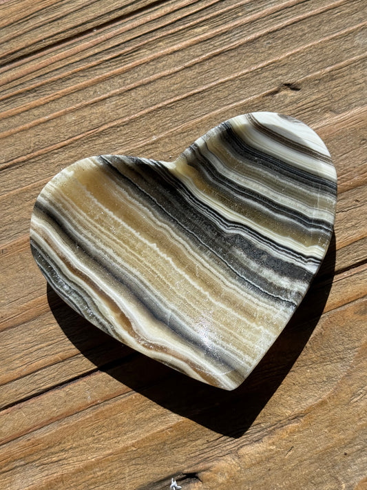 Zebra Calcite Heart Bowl C