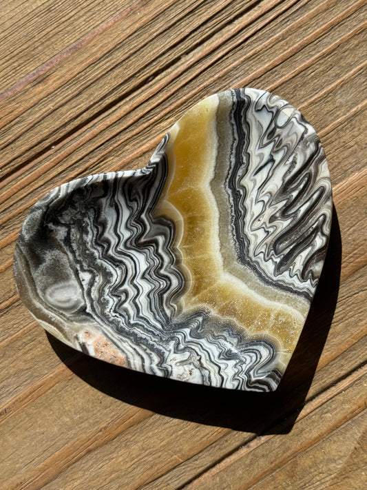 Zebra Calcite Heart Bowl A