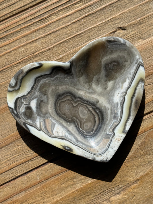 Zebra Calcite Heart Bowl B