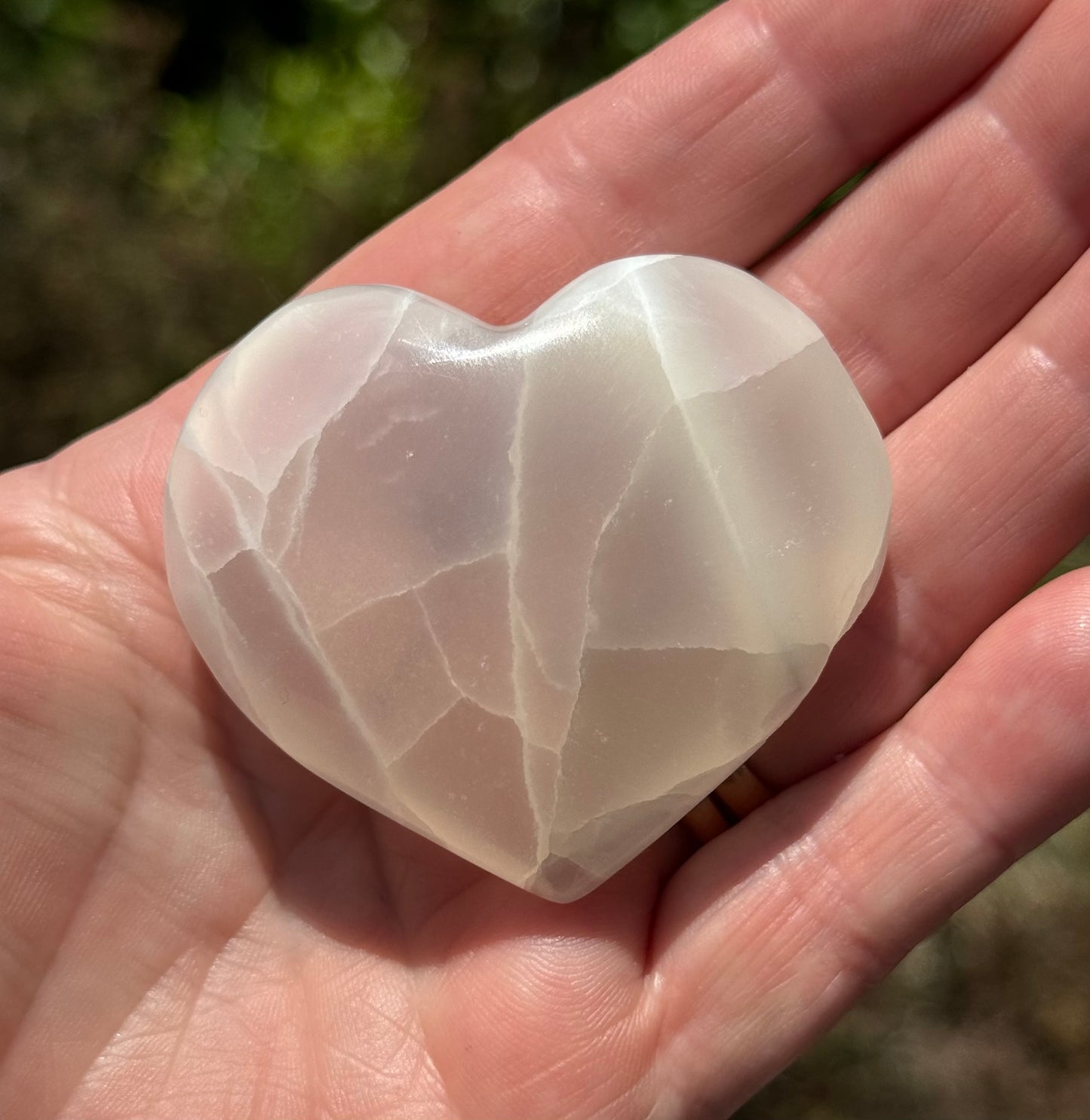 White Calcite Heart