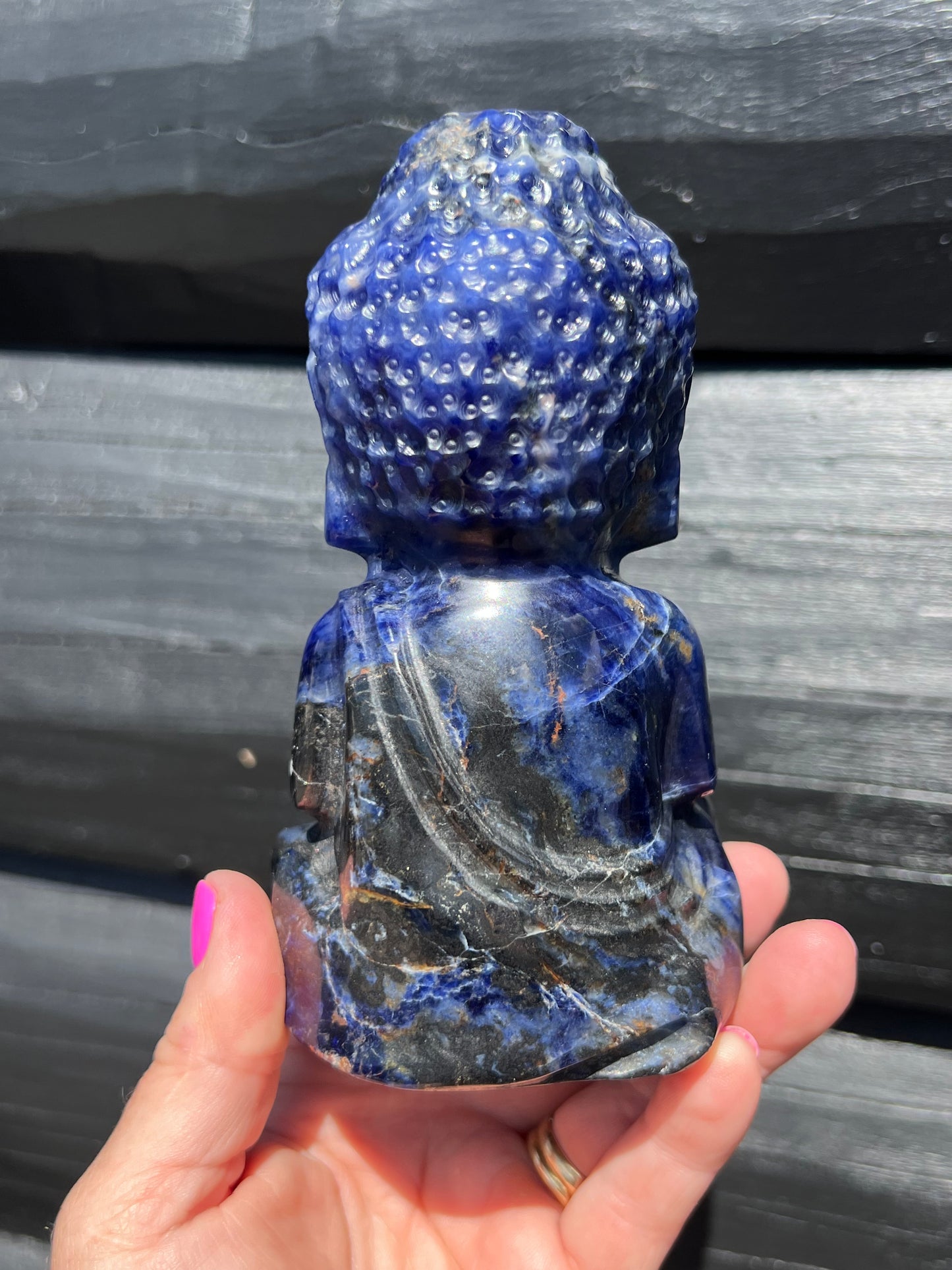 Sodalite carved large Buddha Statue