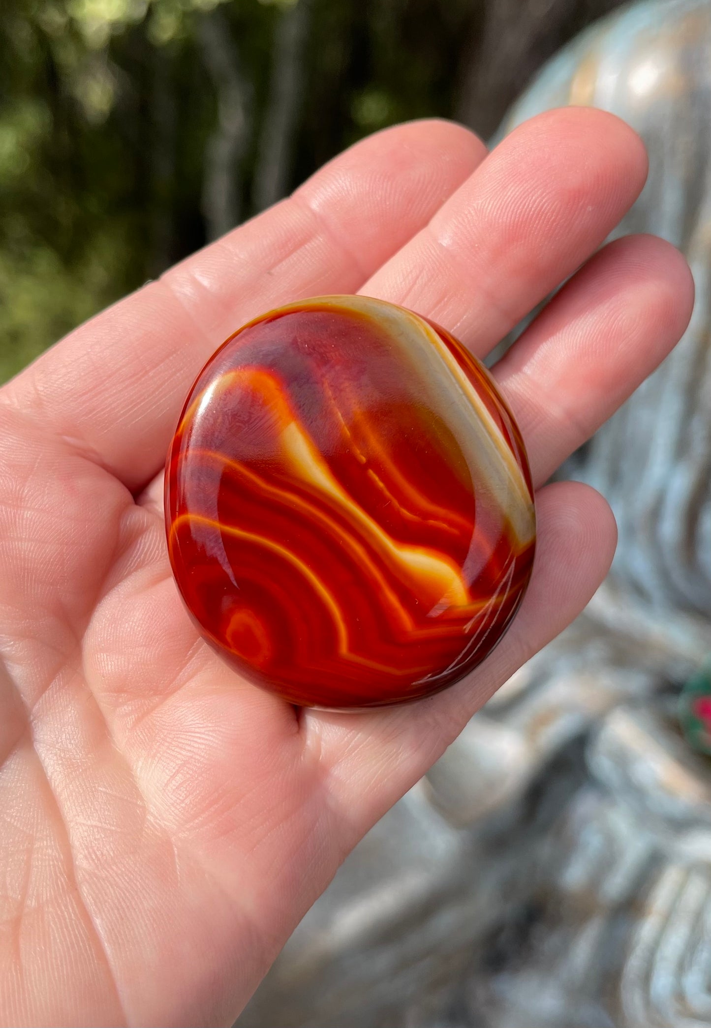 Banded Agate Palm Stone, Dyed