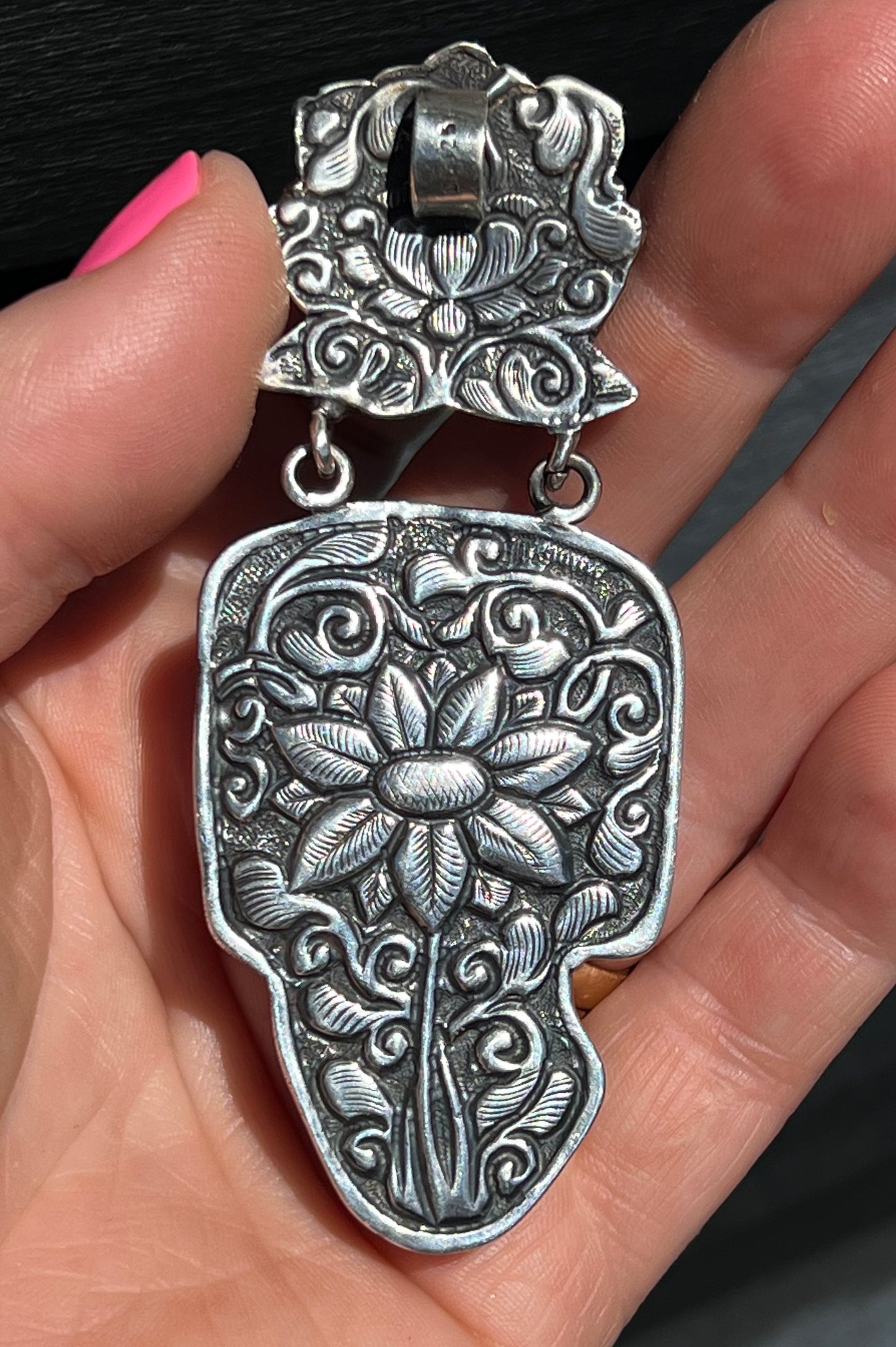 Sterling Silver and Elephant Head Pendant handmade